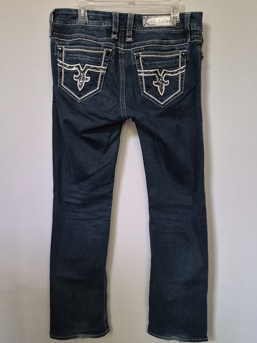Rock Revival Women's Jacklyn Easy Boot Cut Jeans Embellished Beaded Embroidered